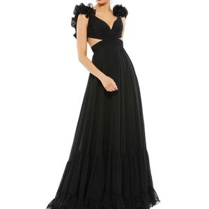 Mac Duggal black maxi dress.